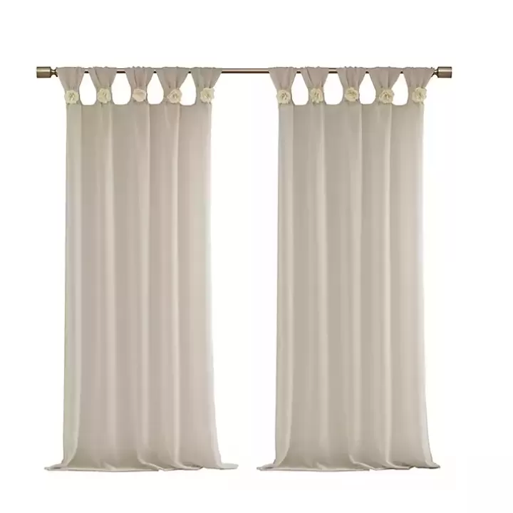 Fashion Rosette Tab Top Curtain Panel, 84 in. Curtains & Drapes