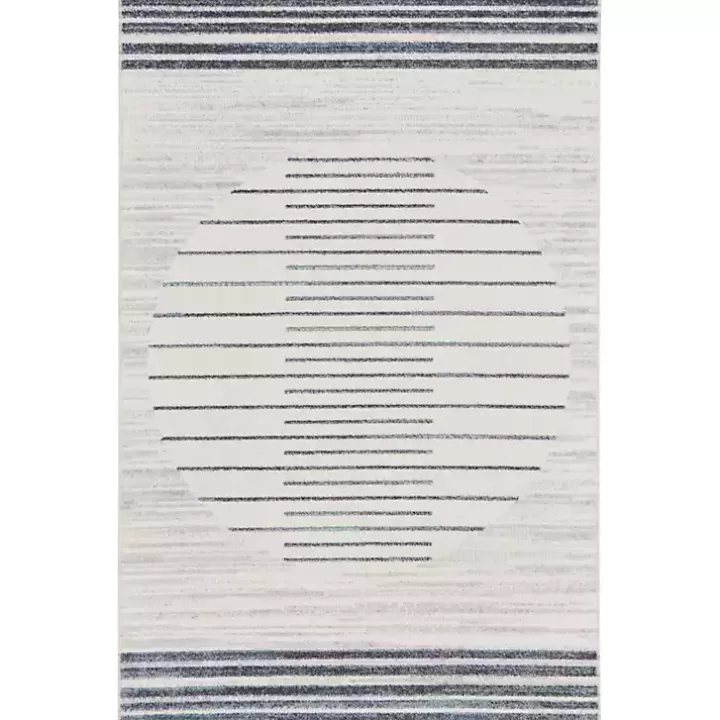 Discount Ivory Striated Sphere Washable Area Rug, 2x4 Area Rugs
