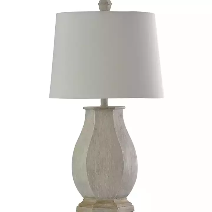 Online Ivory Wirebrushed Oval Table Lamp Table Lamps