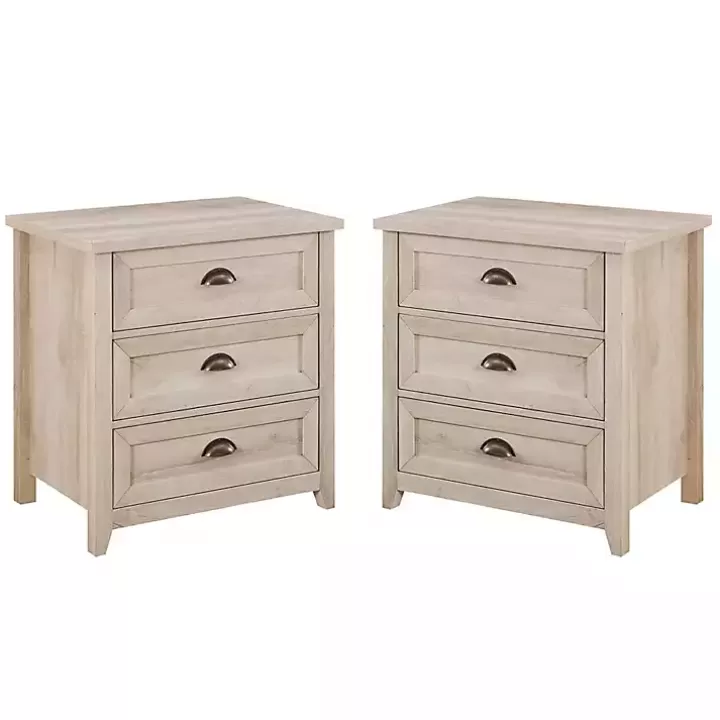 Hot Wood 3-Drawer Nightstands, Set of 2 Bathroom Furniture