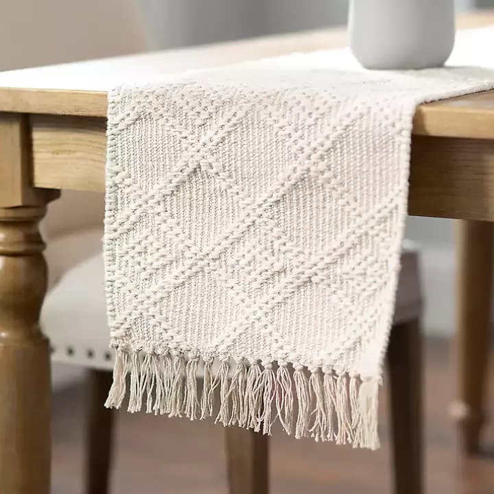 Fashion Woven Lattice Tasseled Table Runner Table Linens