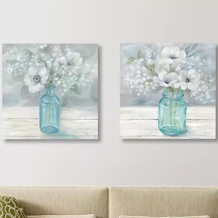 Online Jar Bouquet Giclee Canvas Art Prints, Set of 2 Canvas Art