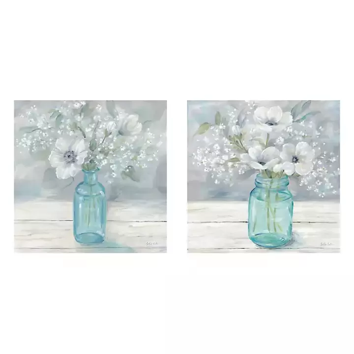 Online Jar Bouquet Giclee Canvas Art Prints, Set of 2 Canvas Art