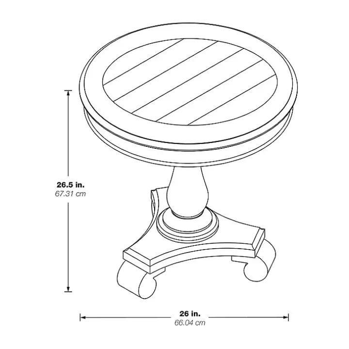 Clearance Java Traditional Round Pedestal Accent Table Accent & End Tables