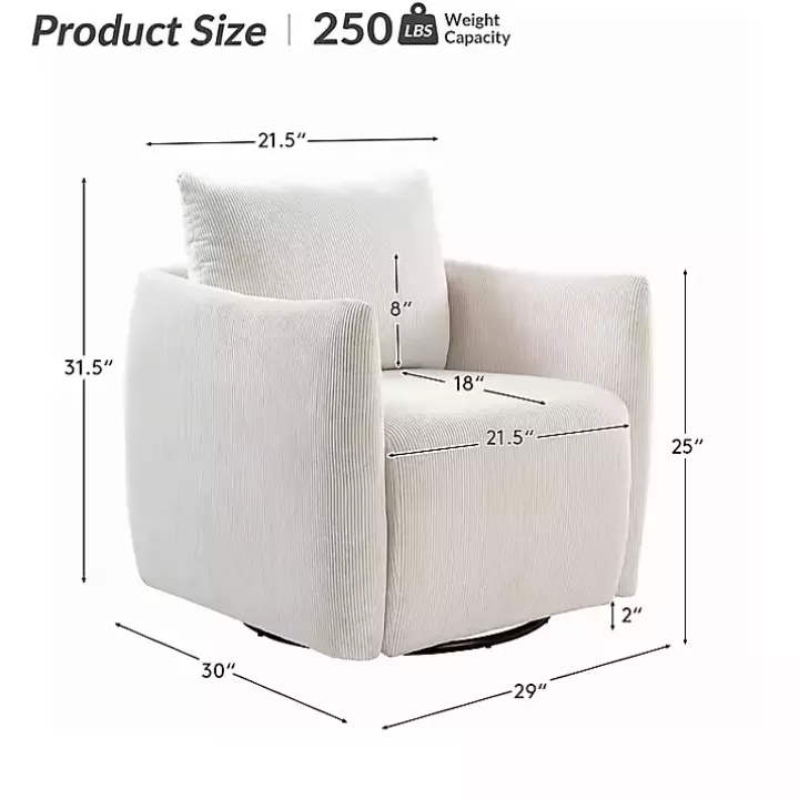 Clearance Jerri Corduroy Swivel Accent Chair Accent Chairs