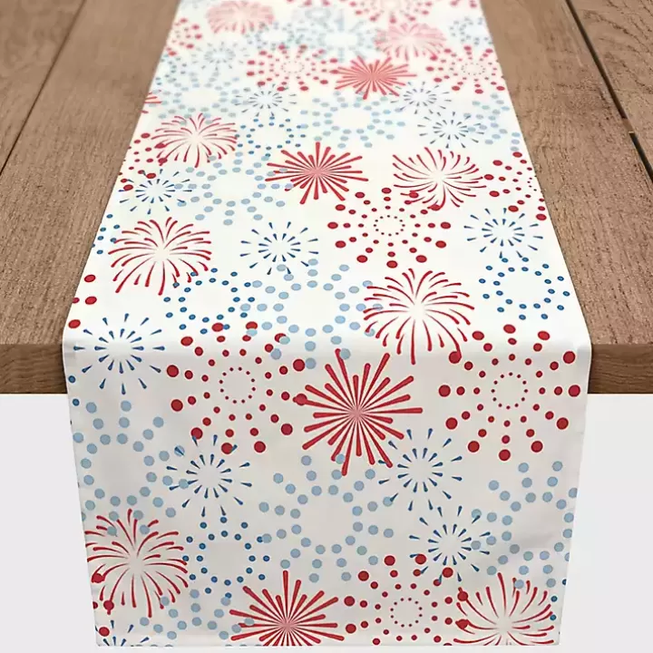 Cheap July 4th Fireworks Decorative Table Runner Table Linens