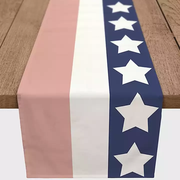 Clearance July 4th Simple Stripe Decorative Table Runner Table Linens