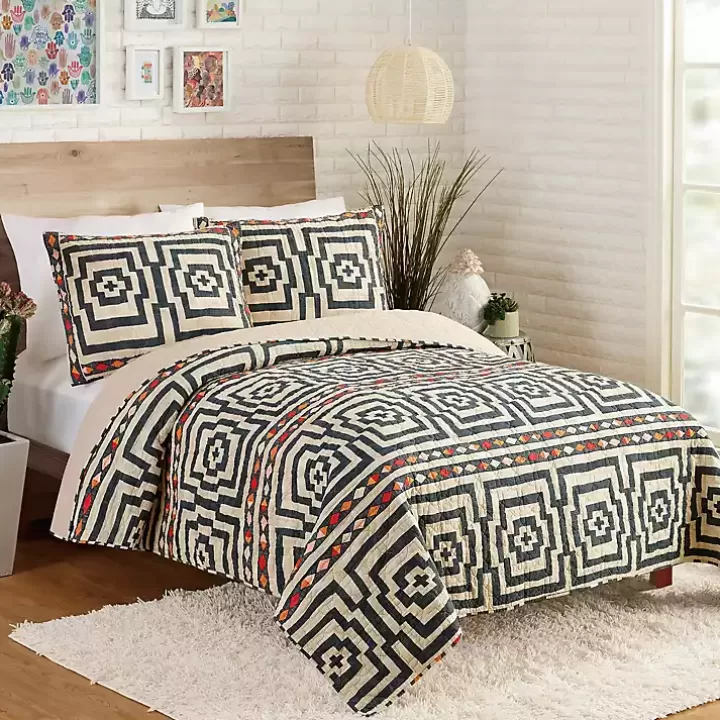 Cheap Justina Blakeney Black Hypnotic King Quilt Set Quilts