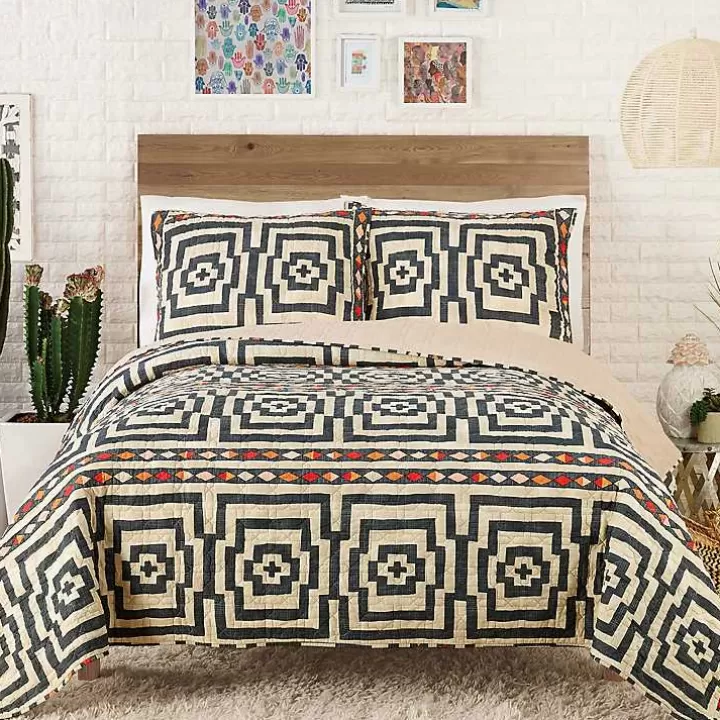 Outlet Justina Blakeney Black Hypnotic Queen Quilt Set Quilts