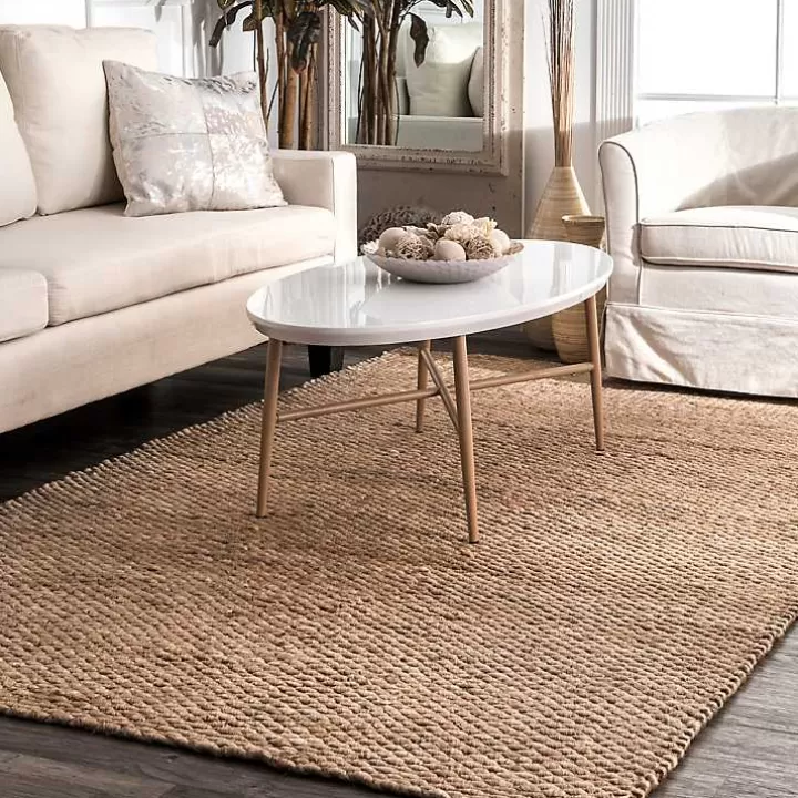 Cheap Jute Hand Woven Halsey Area Rug, 4x6 Area Rugs