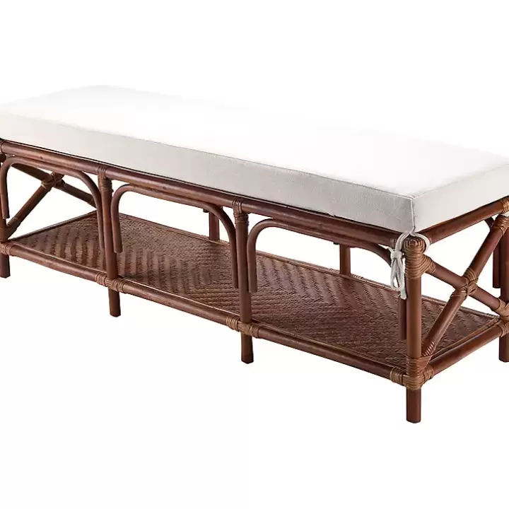 Fashion Kaili Rattan Cushioned Bench Benches & Ottomans