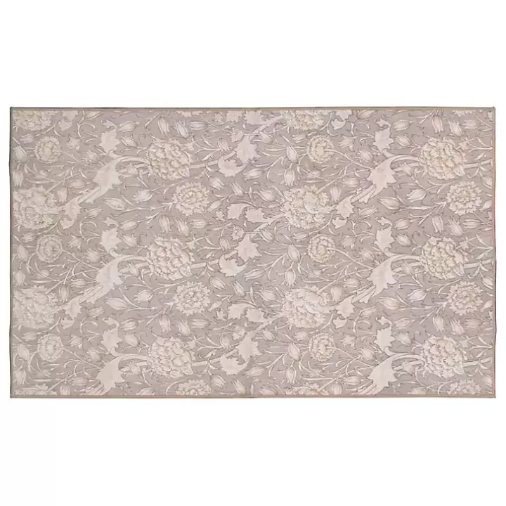 Store Kalini Natural Floral Washable Area Rug, 3x5 Area Rugs