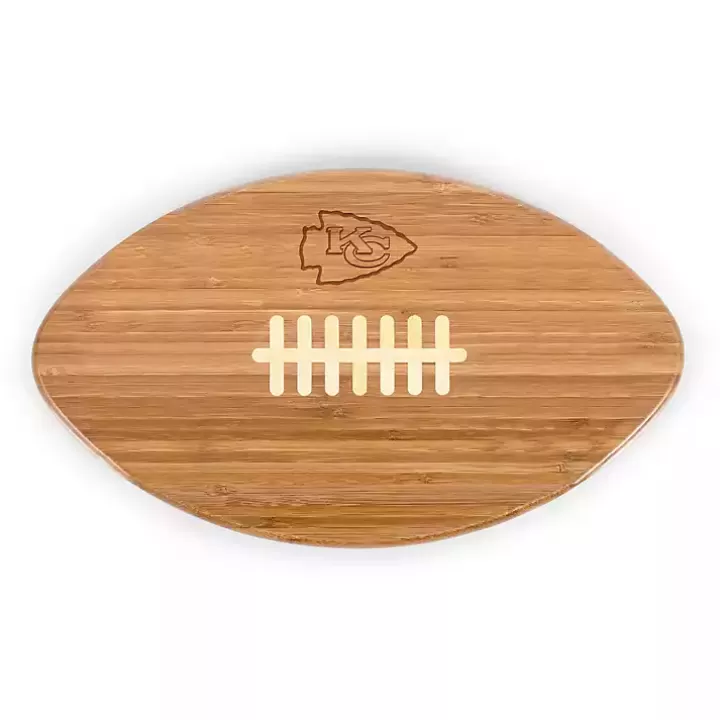 Cheap Kansas City Chiefs Bamboo Football Cutting Board Serving & Entertaining