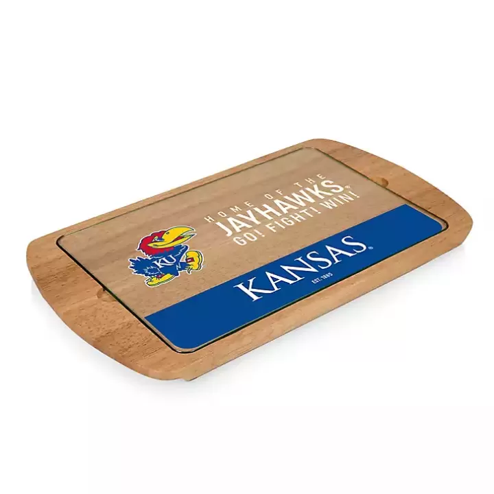 Outlet Kansas Jayhawks Wood and Glass Serving Board Serving & Entertaining