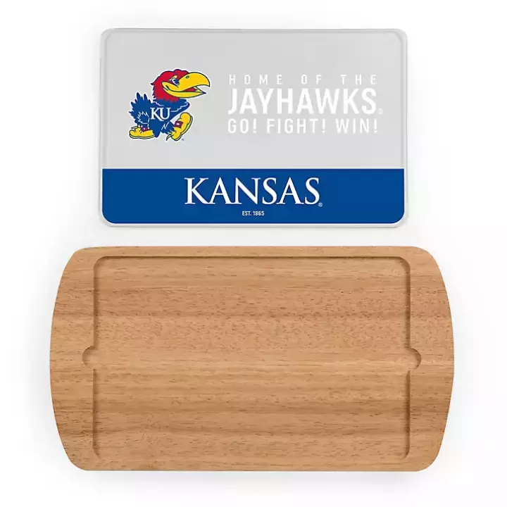 Outlet Kansas Jayhawks Wood and Glass Serving Board Serving & Entertaining