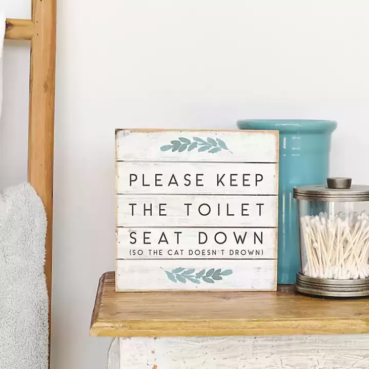 Discount Keep the Seat Down Wall Plaque Wall Quotes & Signs
