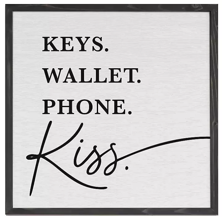 Flash Sale Keys Wallet Kiss Framed Wall Plaque Wall Quotes & Signs