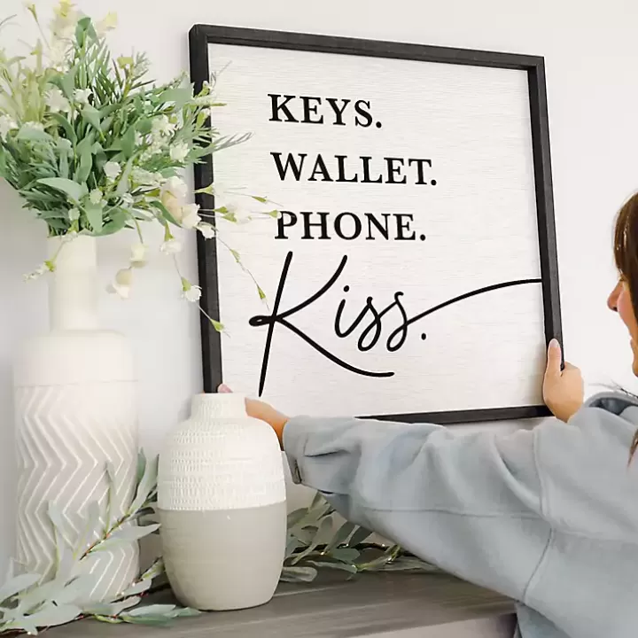 Flash Sale Keys Wallet Kiss Framed Wall Plaque Wall Quotes & Signs