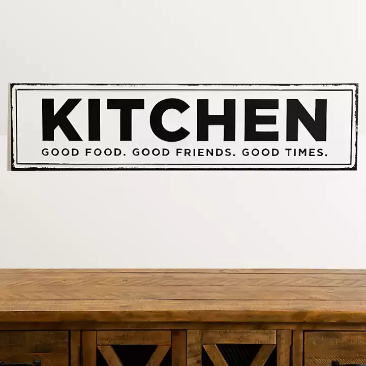 Online Kitchen Good Food Good Friends Good Times Plaque Wall Quotes & Signs