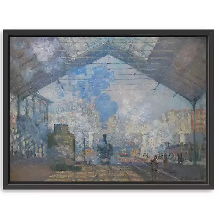 Store La Gare Saint-Lazare Framed Canvas Art Print Canvas Art