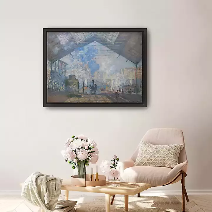 Store La Gare Saint-Lazare Framed Canvas Art Print Canvas Art