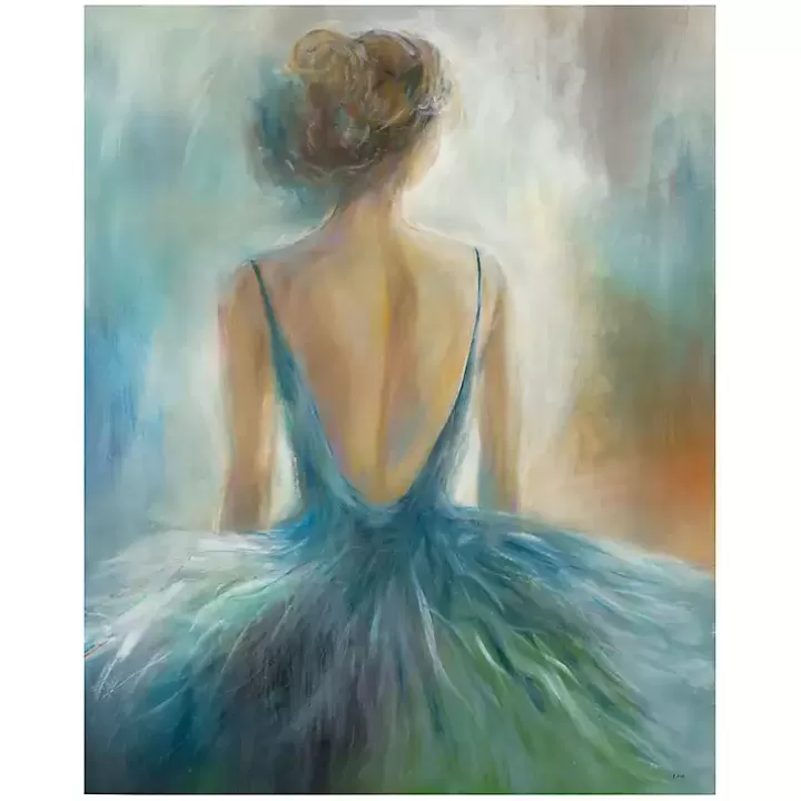 Cheap Lady in Blue Giclee Canvas Art Print Canvas Art