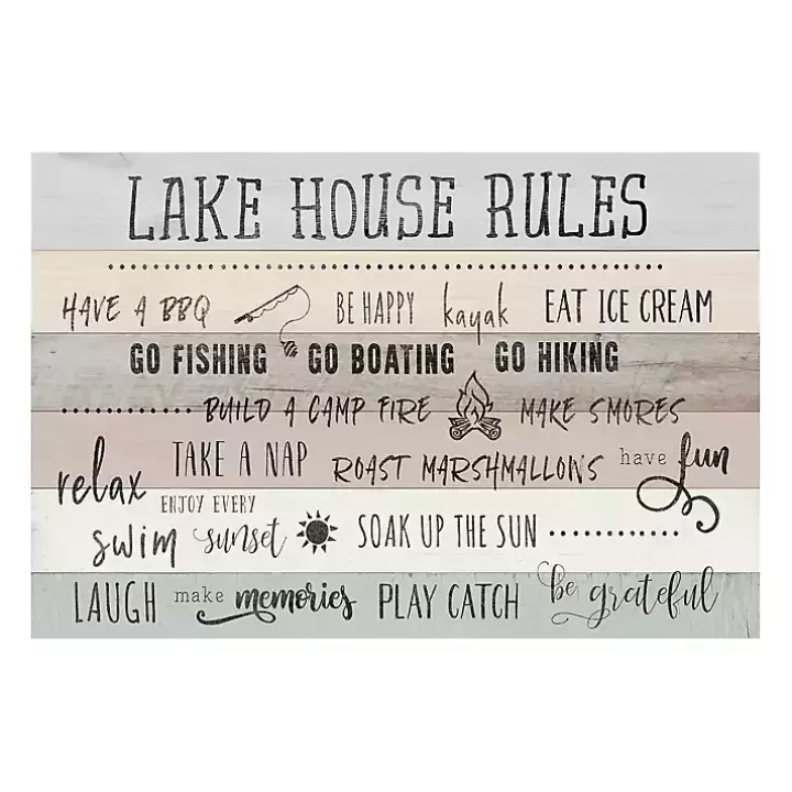 Outlet Lake House Rules Giclee Canvas Art Print Canvas Art