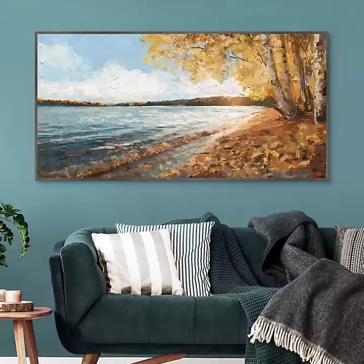 New Lakeside Colors Framed Canvas Art Print Canvas Art