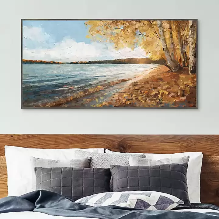 New Lakeside Colors Framed Canvas Art Print Canvas Art