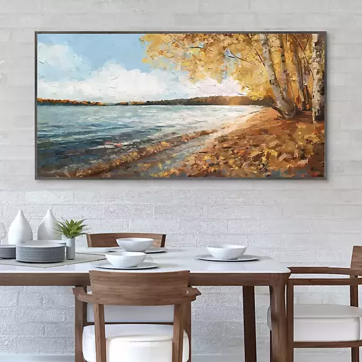 New Lakeside Colors Framed Canvas Art Print Canvas Art