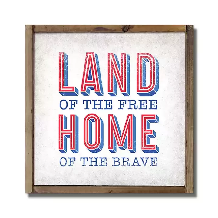 Flash Sale Land of the Free Framed Wood Wall Plaque Wall Plaques