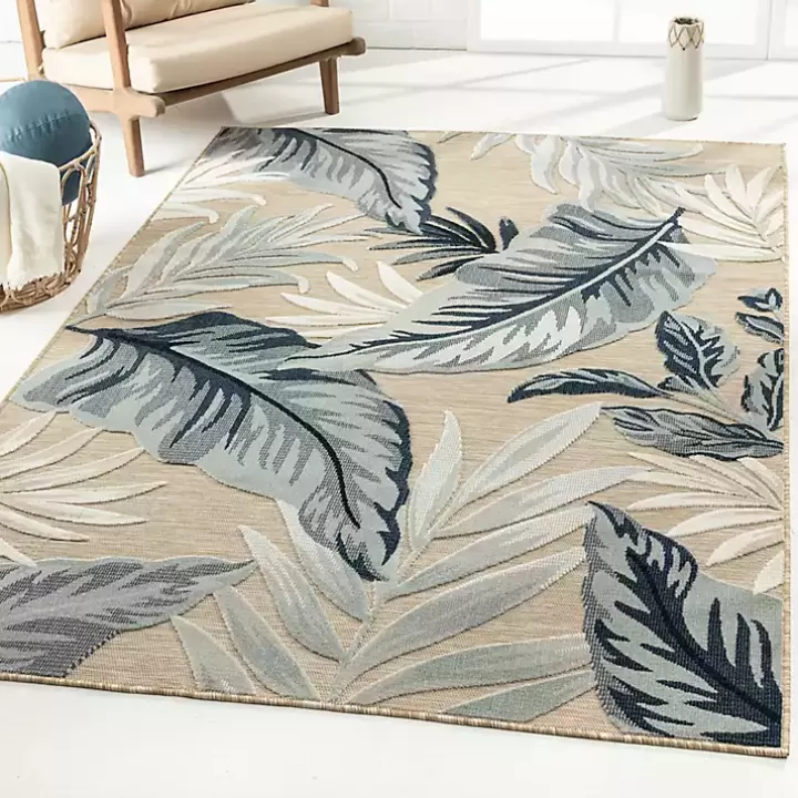 Best Large Print Tropical Leaf Outdoor Area Rug, 7x9 Outdoor Rugs