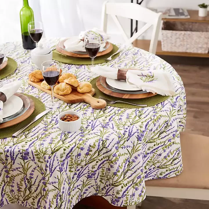 Cheap Lavender Fields Round Tablecloth Table Linens