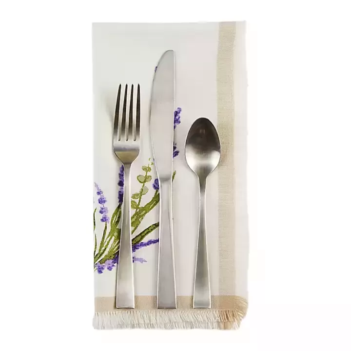 Best Sale Lavender Sprigs Cotton Napkins, Set of 4 Table Linens