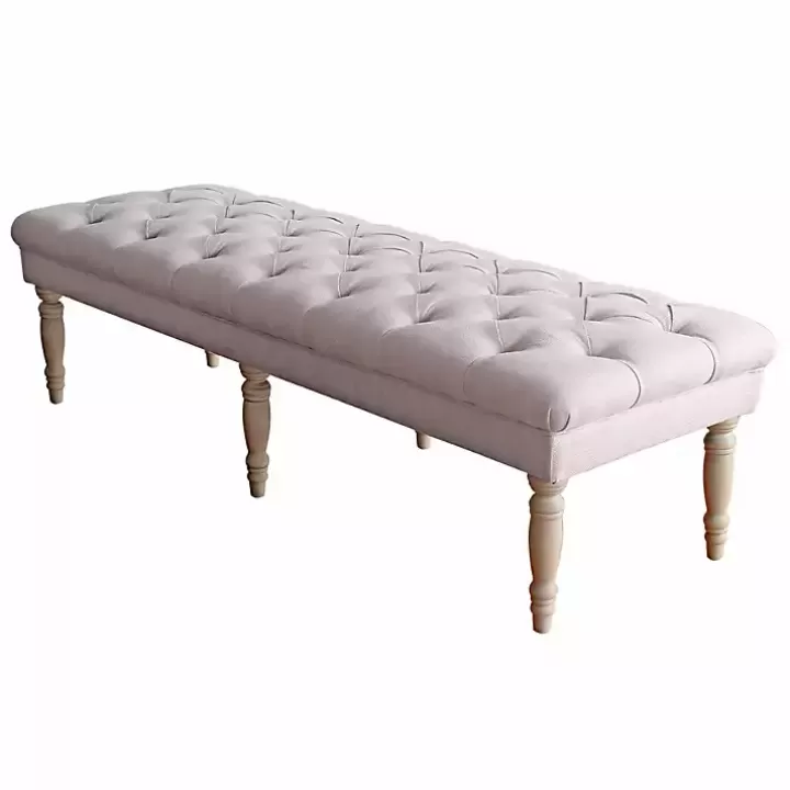 New Layla Natural Button Tufted Bench Benches & Ottomans