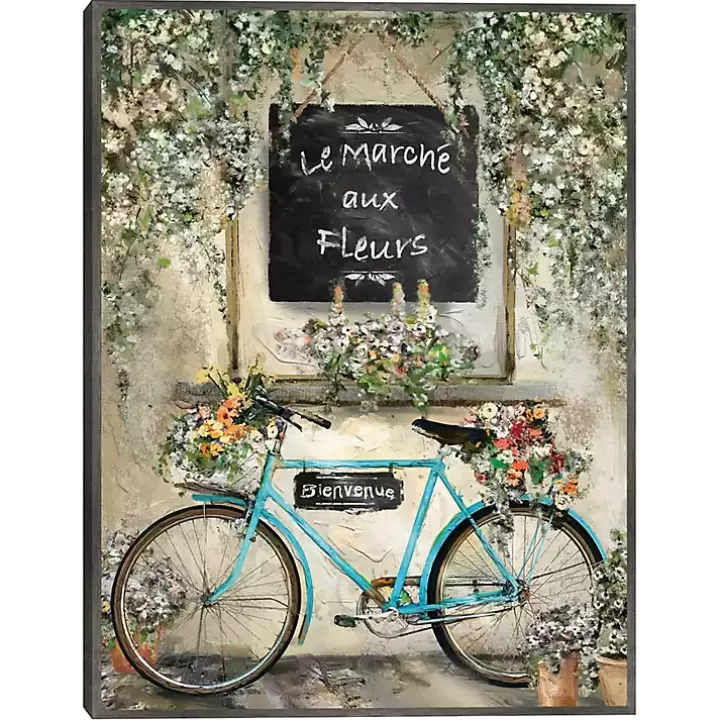 New Le Marche Aux Fleurs Framed Canvas Art Print Canvas Art