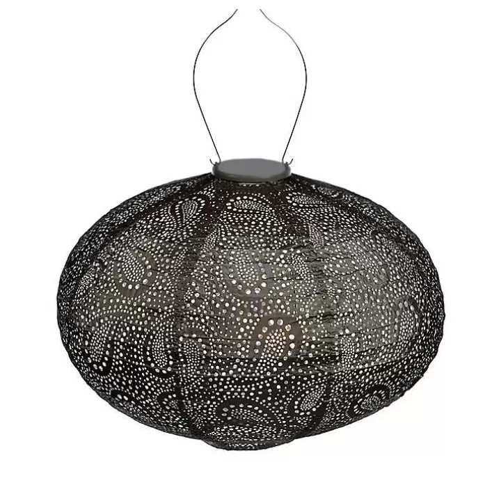 New LED Oval Taupe Outdoor Hanging Lantern Outdoor Lighting