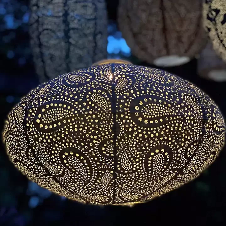 New LED Oval Taupe Outdoor Hanging Lantern Outdoor Lighting