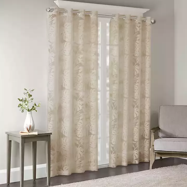 Cheap Leilani Palm Leaf Curtain Panel, 95 in. Curtains & Drapes