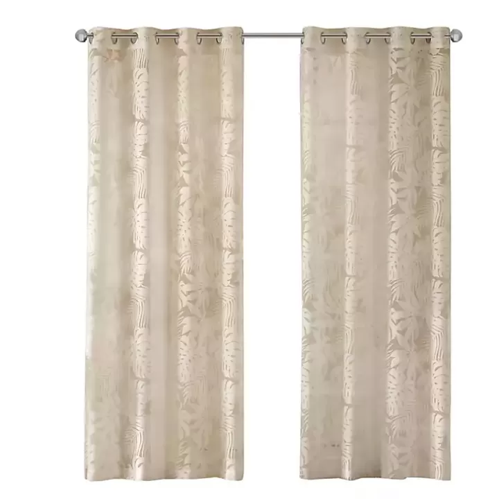 Cheap Leilani Palm Leaf Curtain Panel, 95 in. Curtains & Drapes
