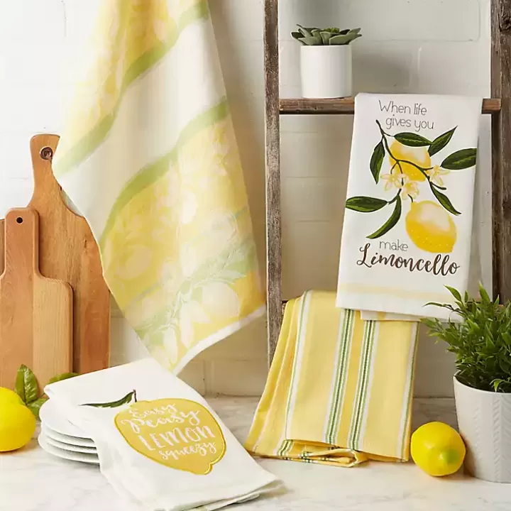 Sale Lemon Bliss Printed Kitchen Towels, Set of 4 Kitchen Accessories