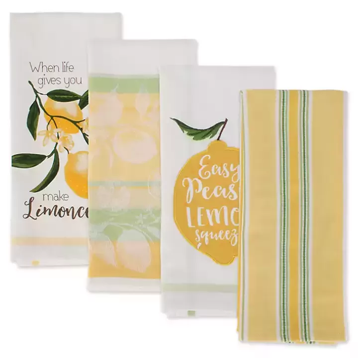 Sale Lemon Bliss Printed Kitchen Towels, Set of 4 Kitchen Accessories