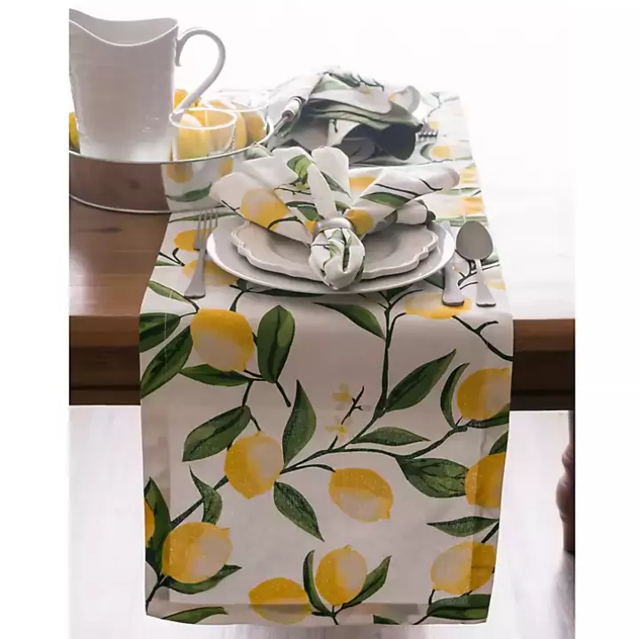 Outlet Lemon Bliss Table Runner, 108 in. Table Linens