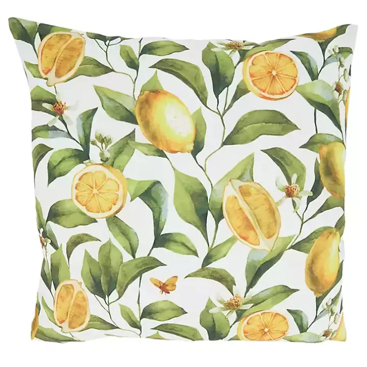 Flash Sale Lemon Blooms Outdoor Pillow Outdoor Cushions & Pillows