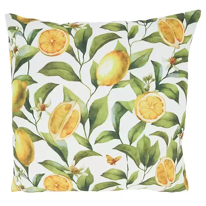 Flash Sale Lemon Blooms Outdoor Pillow Outdoor Cushions & Pillows