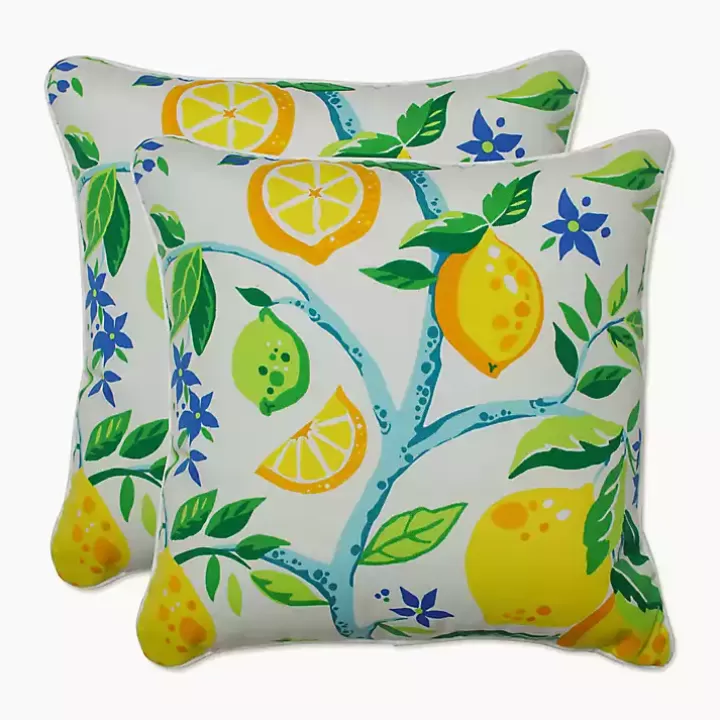 Shop Lemon Tree Outdoor Pillows, Set of 2 Outdoor Cushions & Pillows