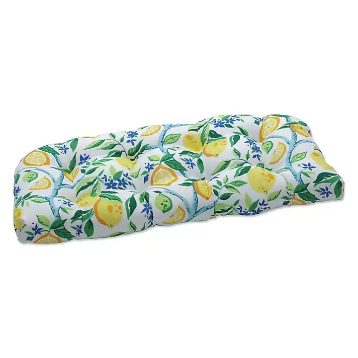 Cheap Lemon Vine Settee Cushion Outdoor Cushions & Pillows