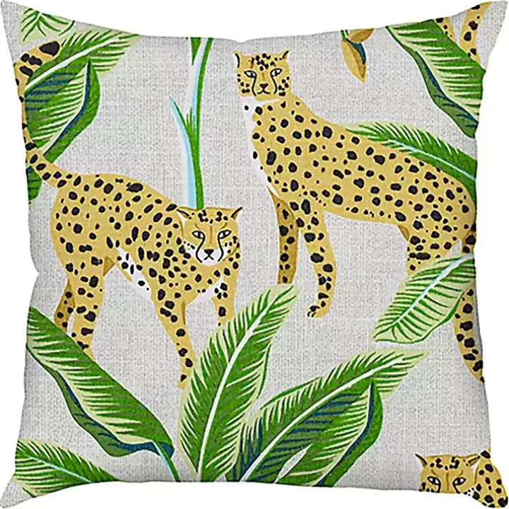 Cheap Leopard & Foliage Outdoor Pillow, 22 in. Outdoor Cushions & Pillows