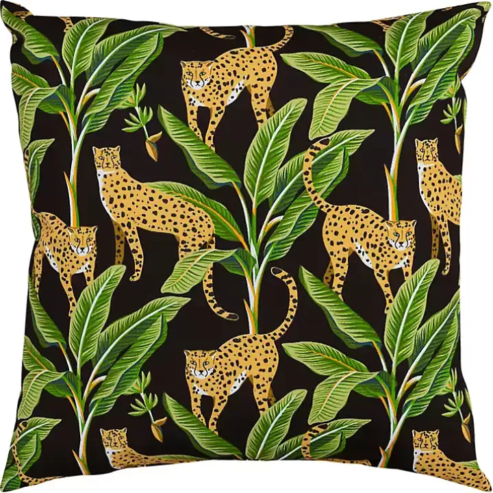 Cheap Leopard & Palm Tree Outdoor Pillow, 22 in. Outdoor Cushions & Pillows