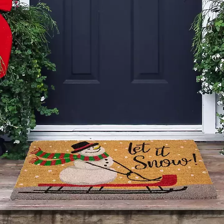 Flash Sale Let It Snow Festive Christmas Doormat Doormats